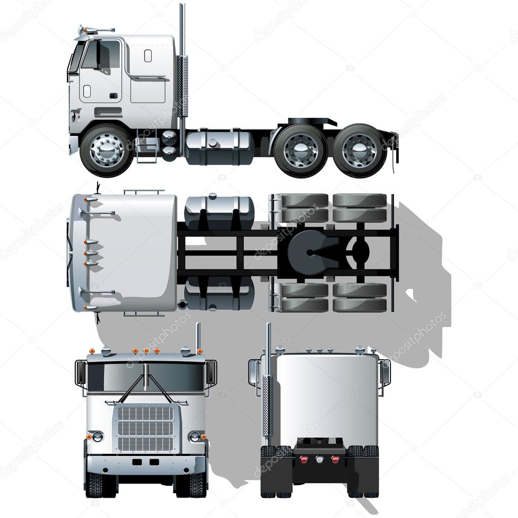Vector hi-detailed semi-truck — Stock Vector © mechanik #4914668