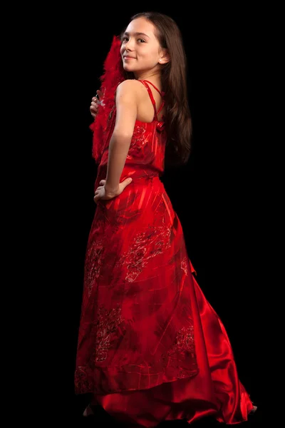 El vestido rojo — Foto de Stock
