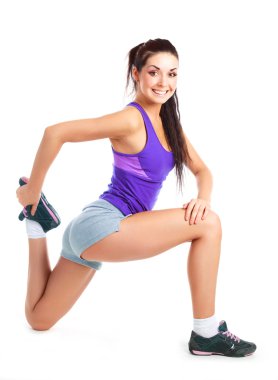 Girl stretching clipart