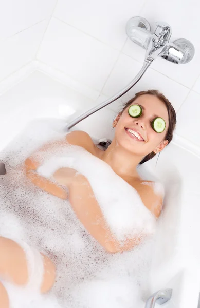 Girl taking a bath — Stock Photo, Image