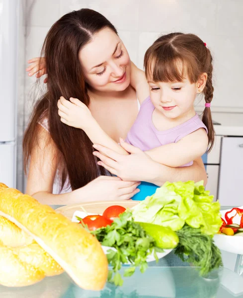 Mother and daughter cook — Stock Photo, Image