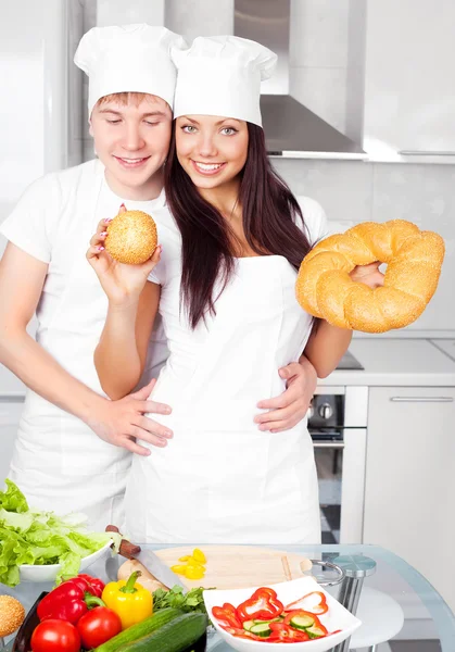 Bakers with bread — Stock Photo, Image