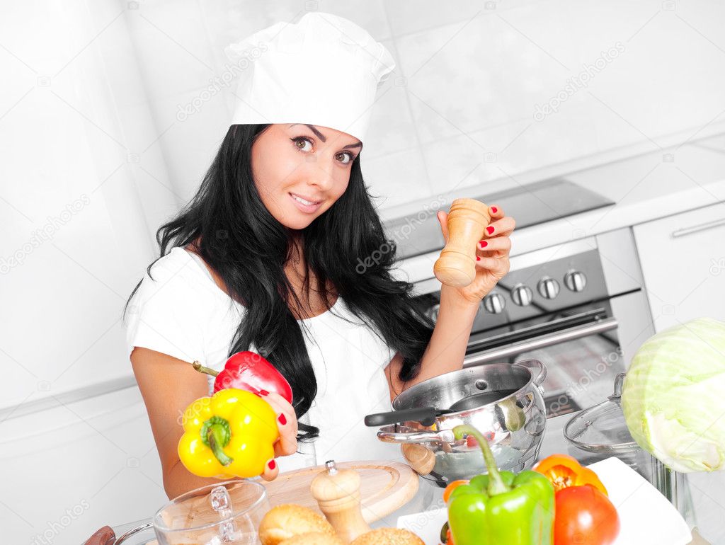 Girl cooking — Stock Photo © lanakhvorostova 4729852
