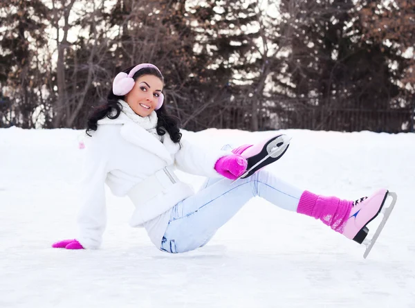 Nő korcsolyázás — Stock Fotó
