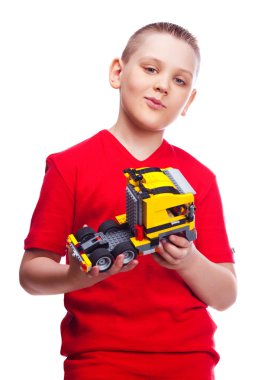 Child with a toy clipart