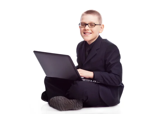 stock image Boy with a laptop