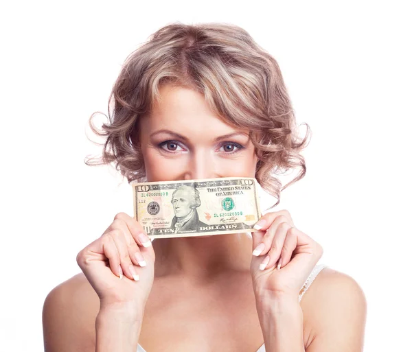 Mujer con dinero Imagen de archivo