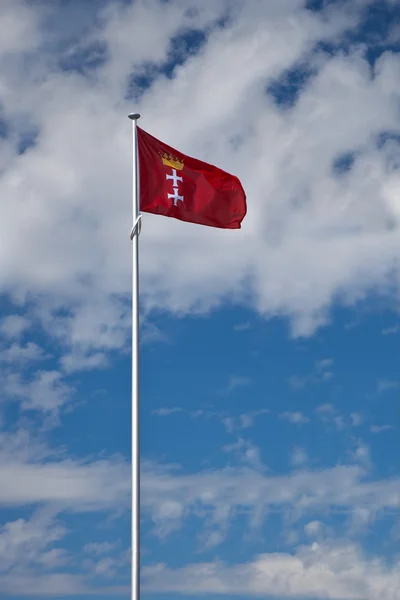Vlajka Gdaňsk — Stock fotografie