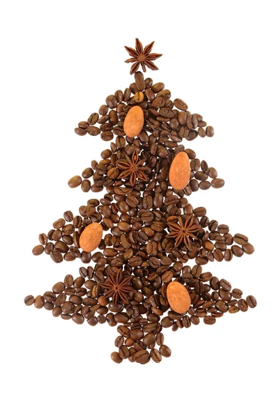 Kaffee-Weihnachtsbaum — Stockfoto