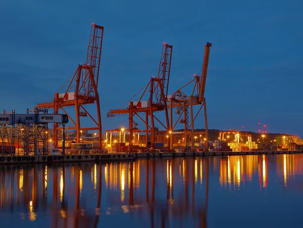 Container Terminal at night — Stock Photo, Image
