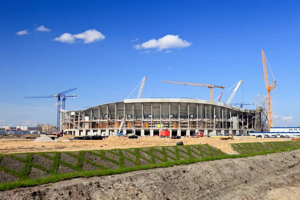 stock image The construction of football stadium