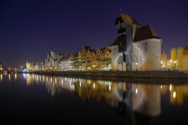Gdansk of Riverside at night clipart