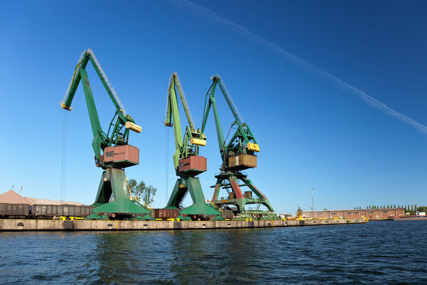 Cranes in harbour
