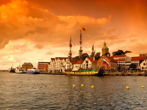 Old Stavanger harbor — Stock Photo, Image