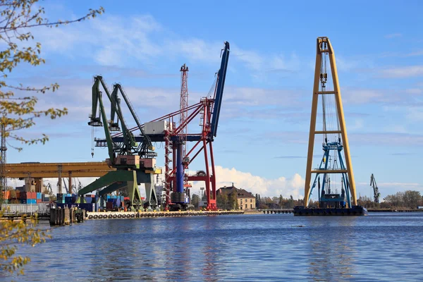 Guindaste Flutuante Elevação Pesada Porto Gdansk Polônia — Fotografia de Stock
