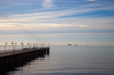 Pier in the morning. Orlowo, Poland. clipart