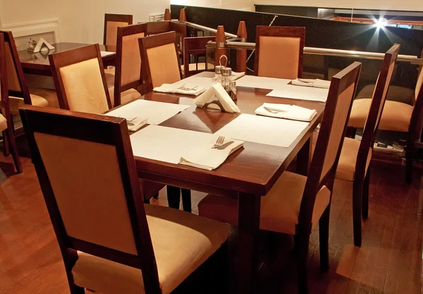 Mesa Restaurante Con Seis Asientos — Foto de Stock