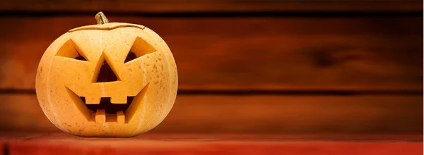 Zucca di Halloween. Sfondo in legno — Foto Stock