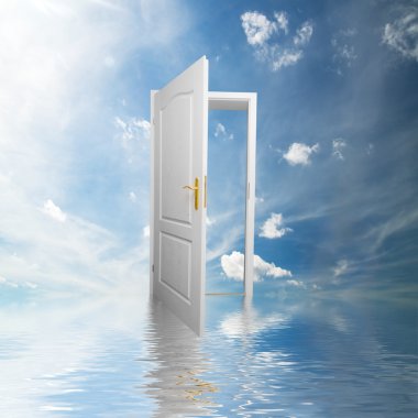 Door to new world. Hope, success, new way concepts clipart