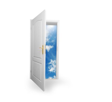 Door to new world. Hope, success, new way concepts clipart