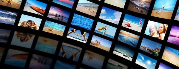 Panel de pantallas de televisión moderna —  Fotos de Stock