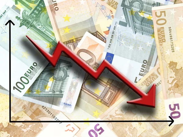 Queda do euro — Fotografia de Stock