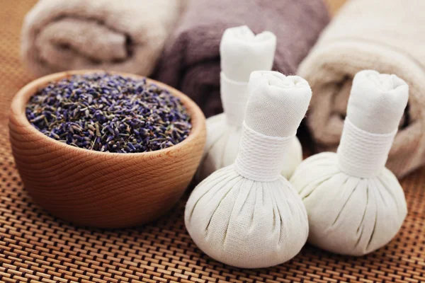 Lavendel massage stempels — Stockfoto