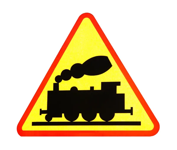 Warning sign for railway crossing — Stock Photo, Image