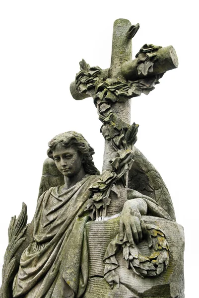 Statua Angelo Isolato Sfondo Bianco — Foto Stock