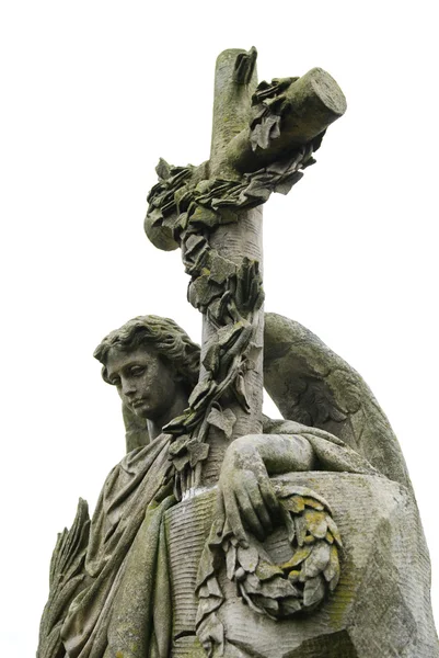 Statue Ange Isolée Sur Fond Blanc — Photo
