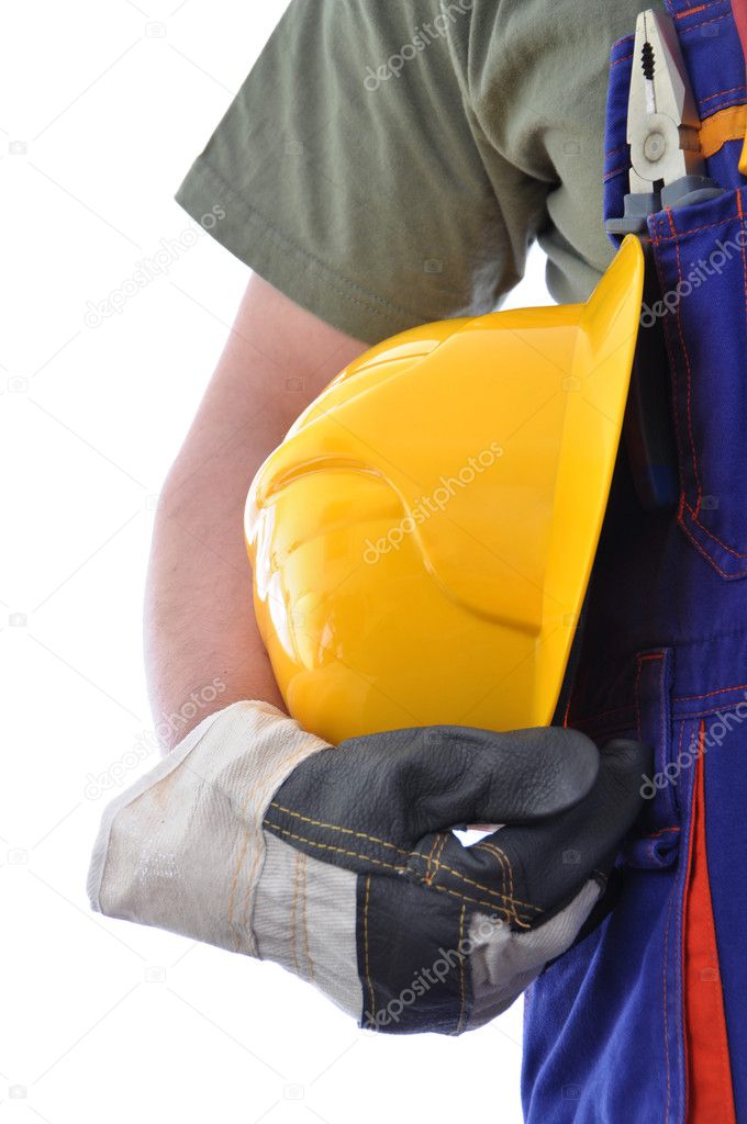 Worker isolated on white
