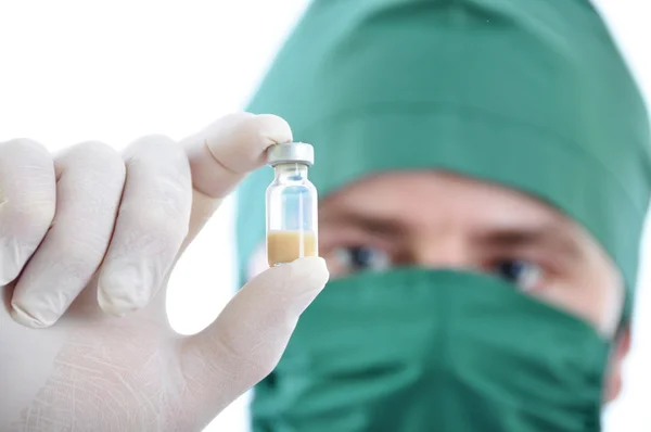Doctor with drug in hand isolated — Stock Photo, Image