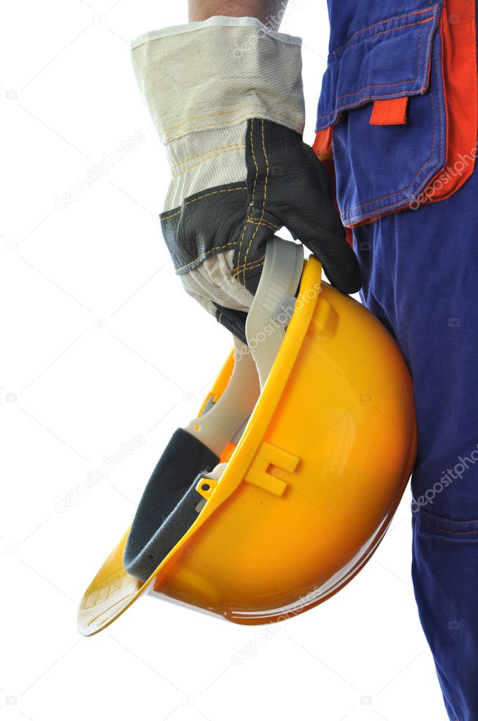 Worker isolated on white