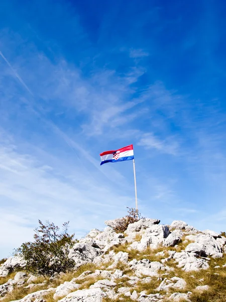 Croácia bandeira no vento — Fotografia de Stock