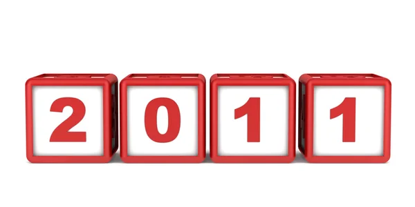 Blocchi con 2011 nuova data anno isolato su bianco — Foto Stock