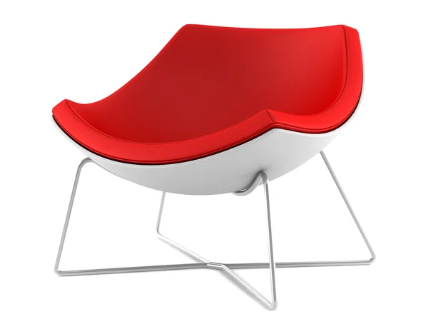 Piros szék elszigetelt fehér háttér — Stock Fotó