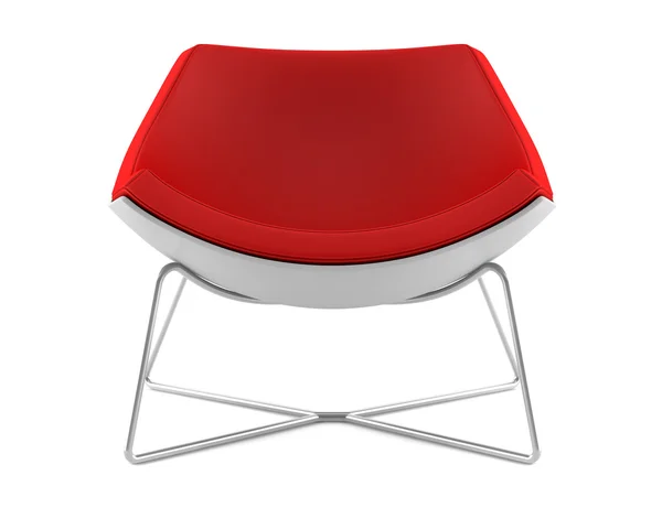 Chaise rouge isolée sur fond blanc — Photo