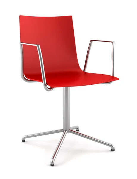 Червоний офісний стілець ізольований на білому фоні — стокове фото