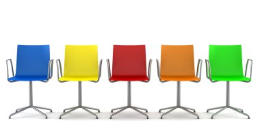 Many color office chairs isolated on white background clipart