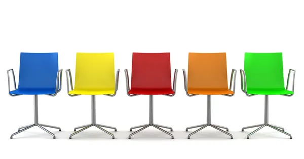 Many color office chairs isolated on white background — Stock Photo, Image