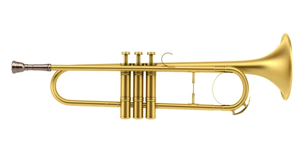 Brass Trumpet Isolated White Background — Stock Photo, Image