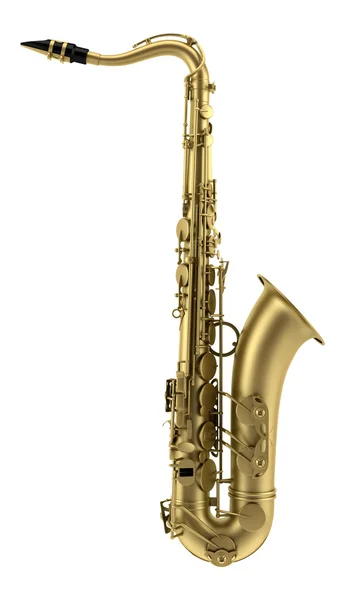 Beyaz arka plan üzerinde izole tenor saksafon — Stok fotoğraf