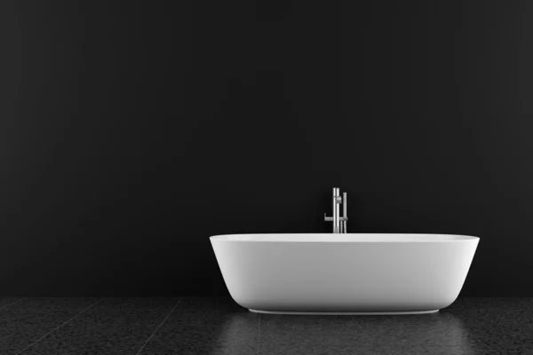 Banheiro Moderno Com Piso Preto Parede — Fotografia de Stock