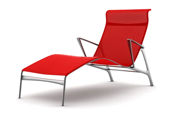 白い背景で隔離赤いソファ — ストック写真
