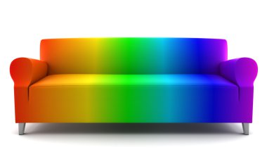 Rainbow color couch isolated on white background clipart