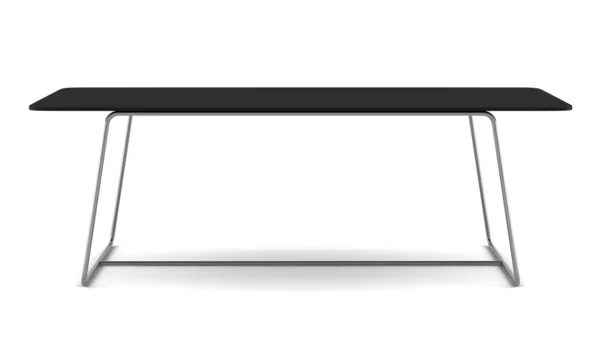 Moderner schwarzer Tisch isoliert auf weißem Hintergrund — Stockfoto