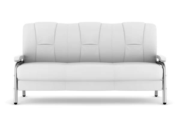 Sofa kulit diisolasi pada latar belakang putih dengan tapak kliping — Stok Foto