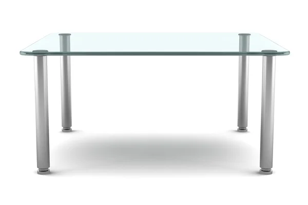 Nowoczesny szklany stół na białym tle — Zdjęcie stockowe