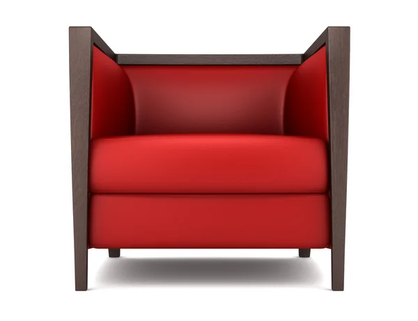 Червоне крісло ізольовано на білому тлі — стокове фото