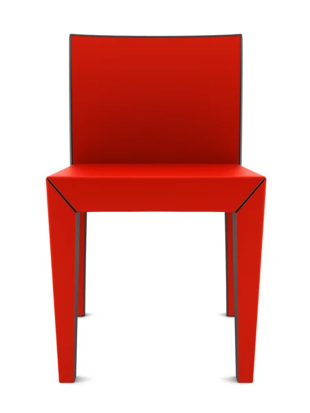 Красный стул изолирован на белом фоне с вырезкой пути — стоковое фото